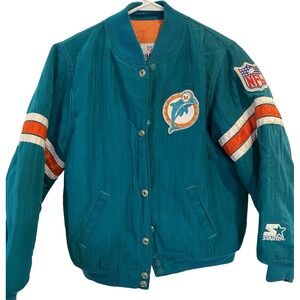 Miami Dolphins Vintage 90s Pro Line Starter Jacket NFL Pullover Coat Youth Small